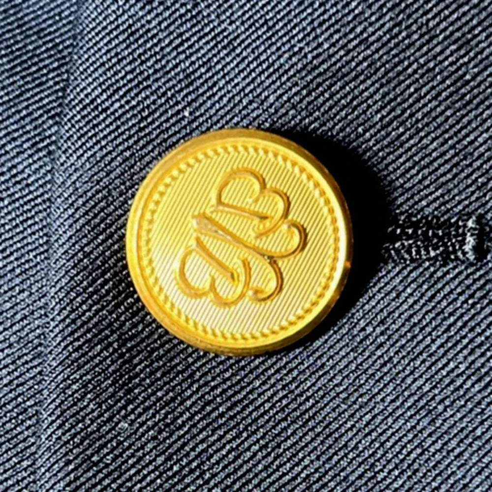 Brooks Brothers x Saxxon 42L Wool Blazer Suit Jacket Navy Gold Buttons USA Made